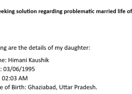 Problem in married life.